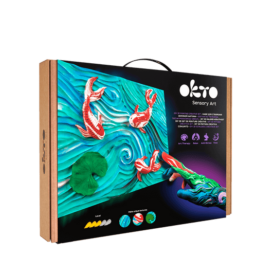 Volumetrisches 3D-Gemälde „Koi-Karpfen”