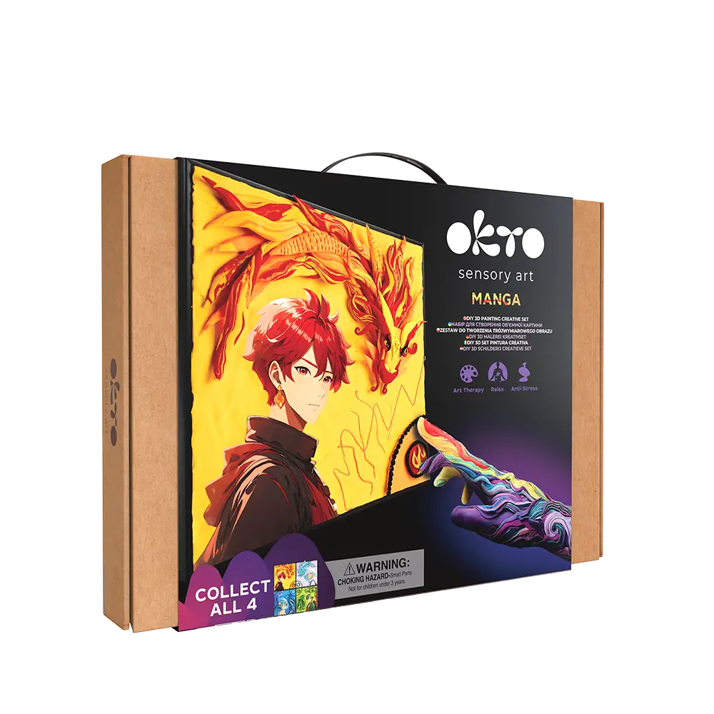 Volumetrisches 3D-Gemälde Manga „Feuer”