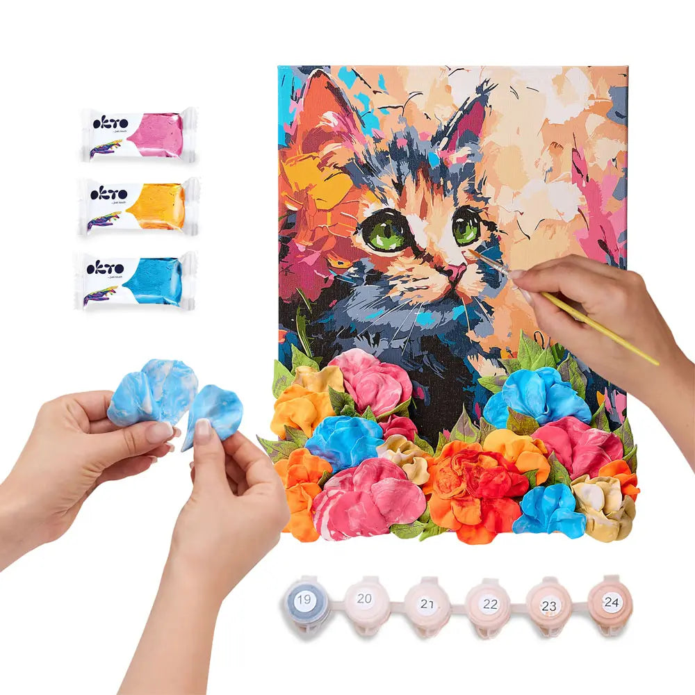 3D-Malbild nach Zahlen OKTO & Ideyka „Flauschiges Kätzchen”