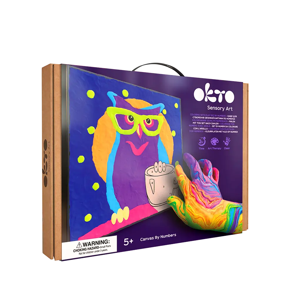 Malbild nach Zahlen „Eule”