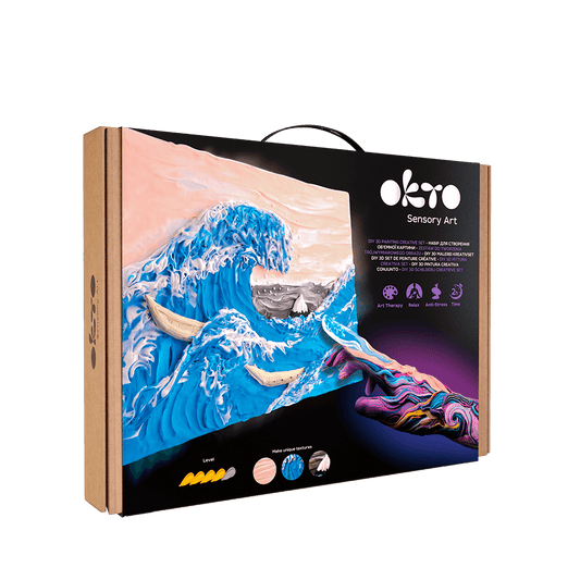 Volumetrisches 3D-Gemälde „Die große Welle von Kanagawa”